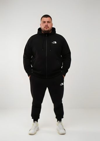 Зимовий чоловічий спортивний костюм (Туреччина) The North Face Великого розміру (Батал) - Чорний