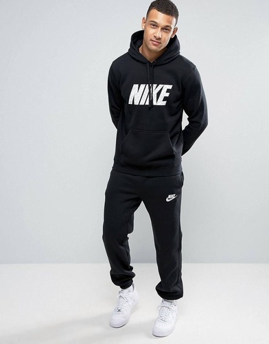 Мужской Спортивный костюм весенний летний осенний Nike (Найк) Кофта и штаны - Чёрный