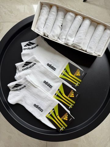 Носки Мужские Adidas (Адидас) - Белые - комплект 9 пар