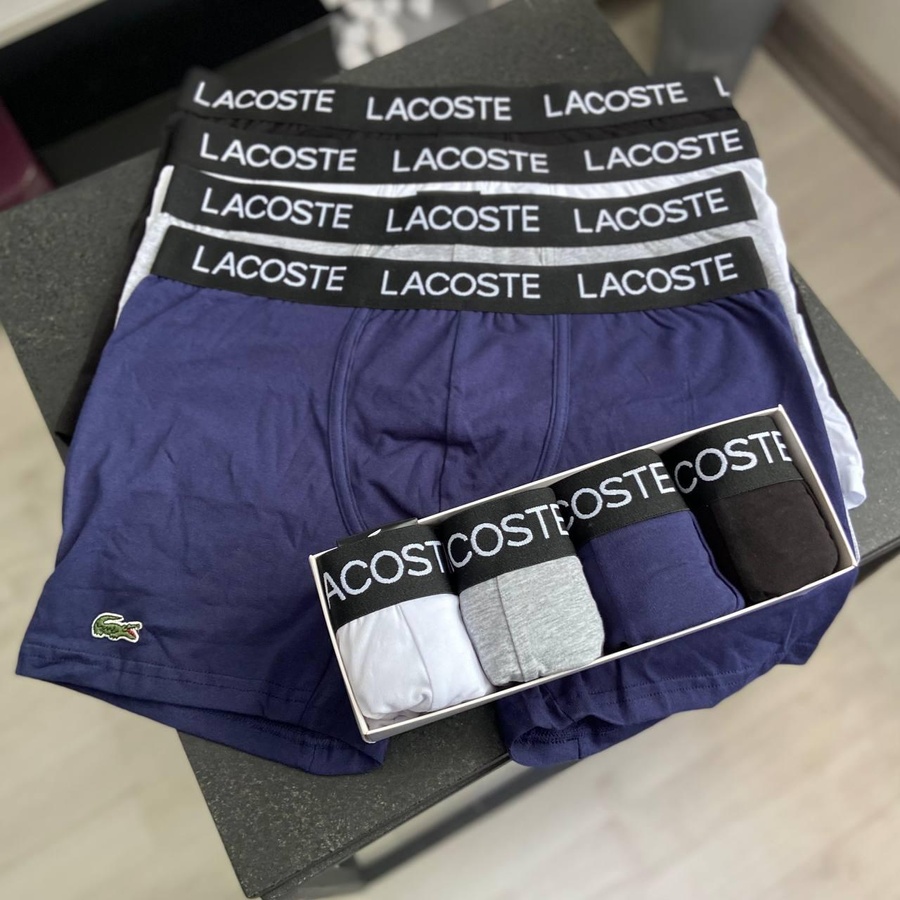 Мужские трусы Lacoste (Лакоста) Набор из 5 штук | Набор Мужского нижнего белья - (хлопковые)