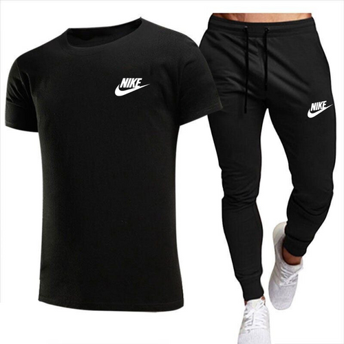 Чоловічий літній комплект Штани і Футболка Nike (Найк) Чорний