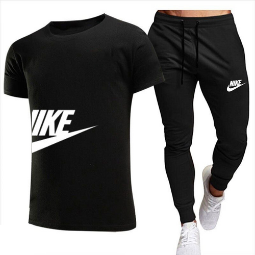 Мужской летний комплект Штаны и Футболка Nike (Найк) Чёрный
