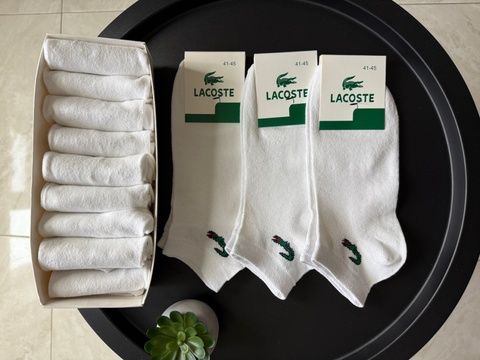 Носки Мужские Lacoste (Лакост) - Белые - комплект 9 пар