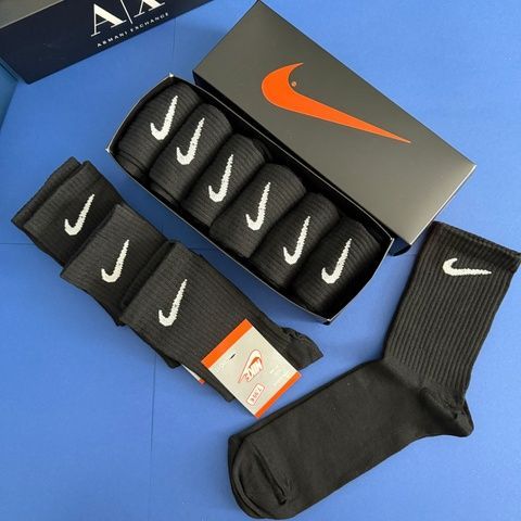 Носки Мужские Nike (Найк) Высокие - Чёрные - комплект 6 пар