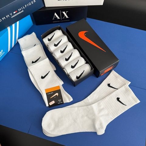 Носки Мужские Nike (Найк) Высокие - Белые - комплект 6 пар