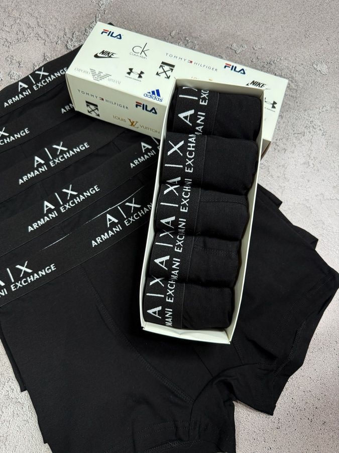 Мужские трусы Armani (Армани) Набор из 5 штук | Набор Мужского нижнего белья - (хлопковые)