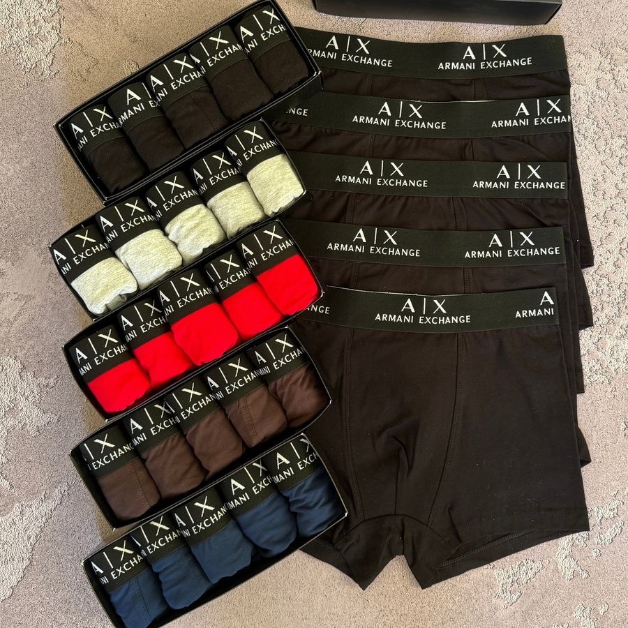Мужские трусы Armani (Армани) Набор из 5 штук | Набор Мужского нижнего белья - (хлопковые)