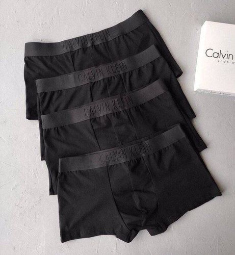 Чоловічі труси Calvin Klein (Кельвін Кляйн) Набір із 4 штук (бавовняні) Чорні